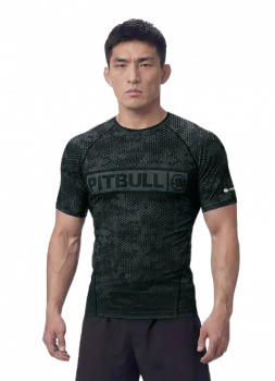 Pit Bull Rashguard Hex Camo kurz oliv